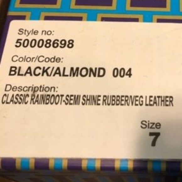 Brand NEW Almond Rubber Leather Rain Boots. - Picture 3 of 3